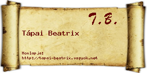 Tápai Beatrix névjegykártya