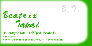 beatrix tapai business card